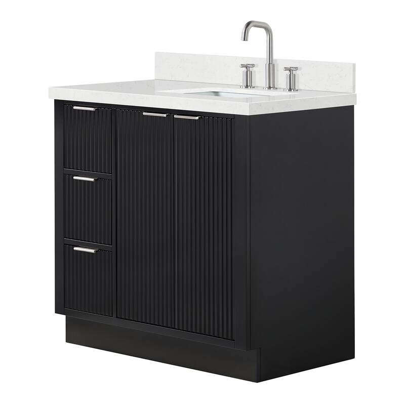Ariel P36RCQRVO Milan 36" Free Standing Single Basin Vanity Set with