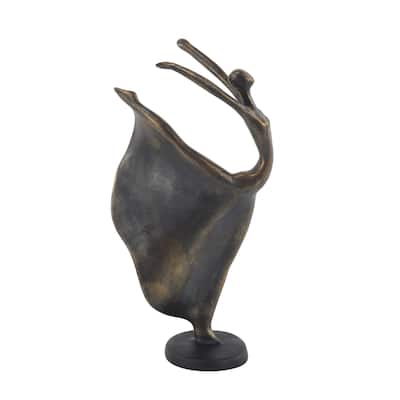 Polystone Dancer Decorative Sculpture - Brass - Roche River Decor