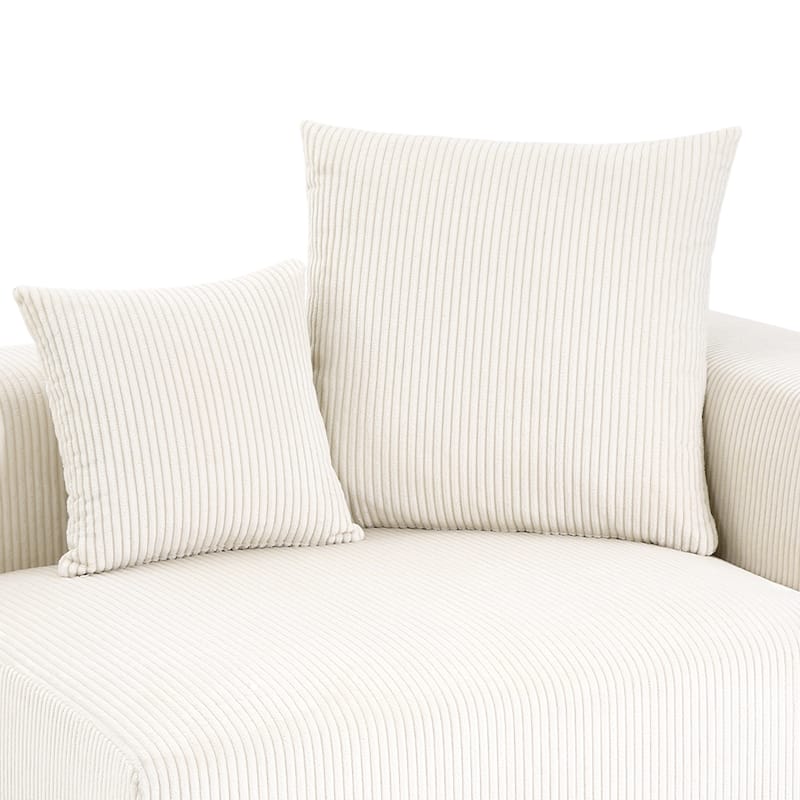 Corduroy Upholstered Modular Sectional Sofa with Ottoman