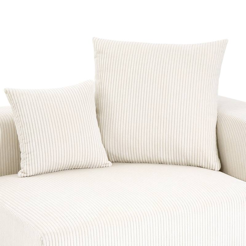 Oversized Corduroy Upholstery Modular Sofa No Assembly