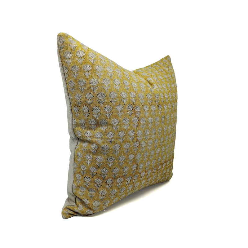 Linen Outdoor Sofa Block print pillow Cover - Pankhudi