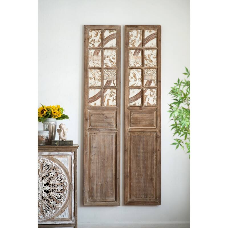 Modern Wall Decor, Decorative Wall Sculpture with Tile Textures and Floral Patterns, Suitable for Any Environment