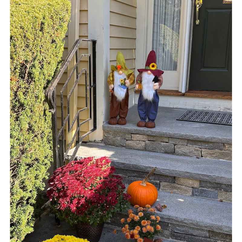 24" Standing Scarecrow Gnome, Set of 2