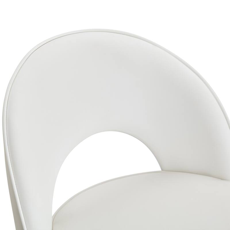 2-Pcs Swivel Bar Stool with Waterproof PU Leather Cushion and Metal Legs, Ergonomic Counter Height Stool