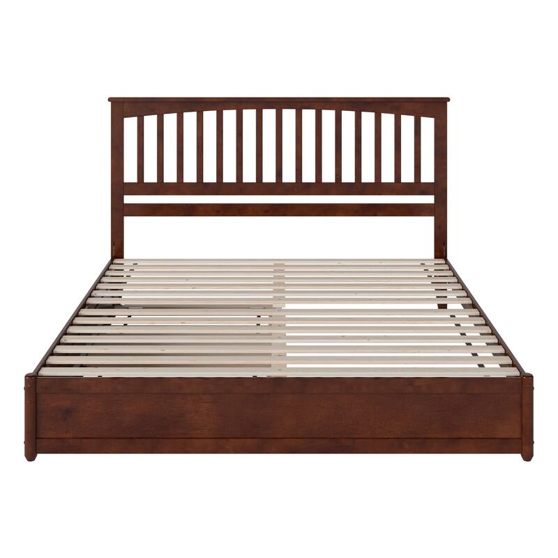 Everett Platform Bed with Panel Footboard and Twin XL Trundle