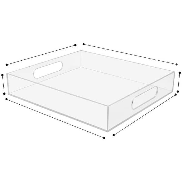 Acrylic Serving Tray with Handles Kitchen Countertop, Drawer Organizer