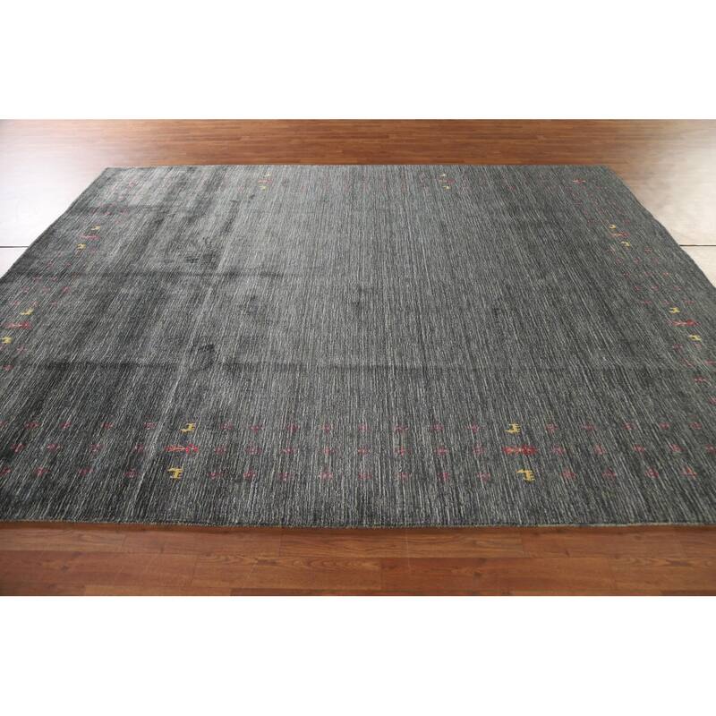 Gabbeh Indian Area Rug Hand-Knotted Wool Carpet - 7'11"x 9'10"