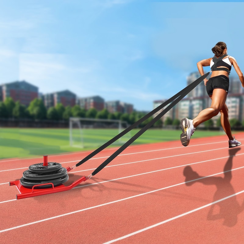 Weight Training Sled for Strength and Speed Workout with 2 Inch Plate - 20.5 x 16 x 9.4 inches