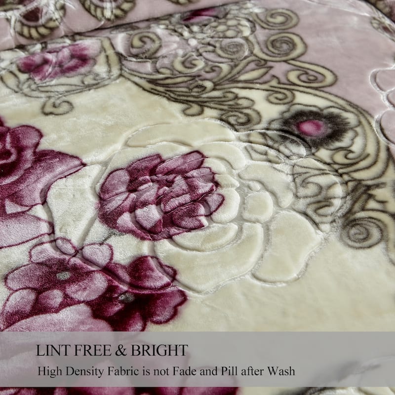 Luxury Heavy Thick Plush Blanket 2 Ply A&B Disign For Winter 79"x91" 9 lbs