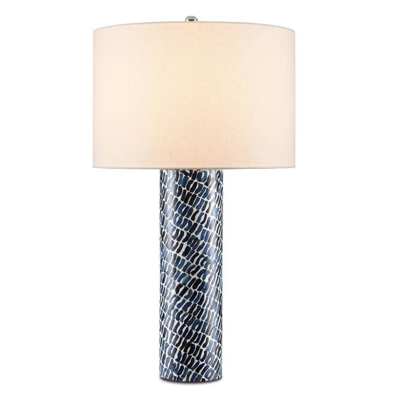 Currey & Company Indigo Table Lamp - 27.5"h x 16"dia - 27.5"h x 16"dia - Blue/White