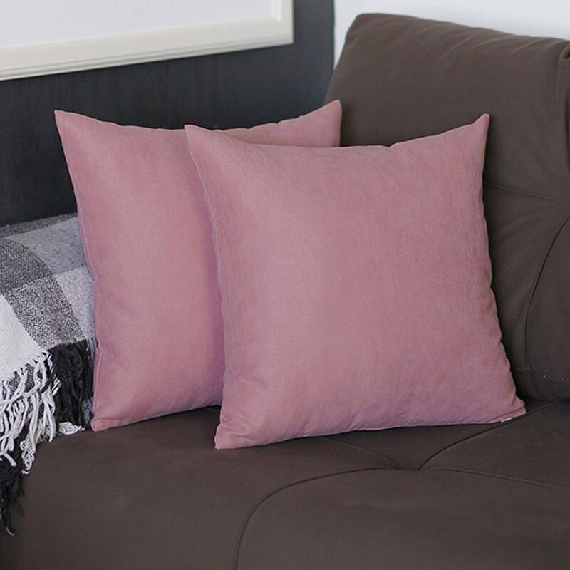 Honey Set of 2 Decorative Throw Pillow Cover Solid Color - 18" x 18" - Light Pink