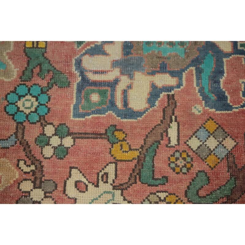 Hand Knotted Oriental 100% Wool Carpet Traditional Floral Pink Tabriz Area Rug - 6' 11'' X 4' 9''