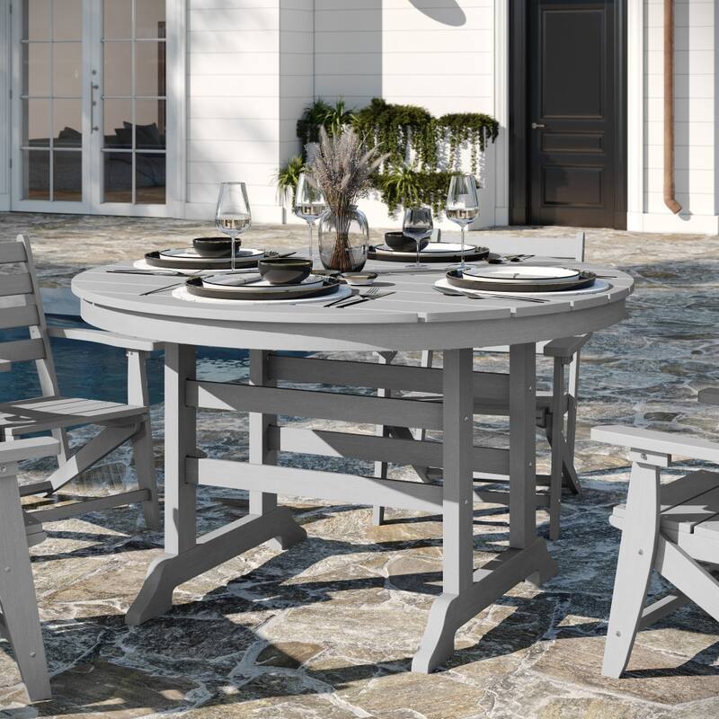 Commercial All Weather Adirondack Table and 4 Chairs with Cupholders