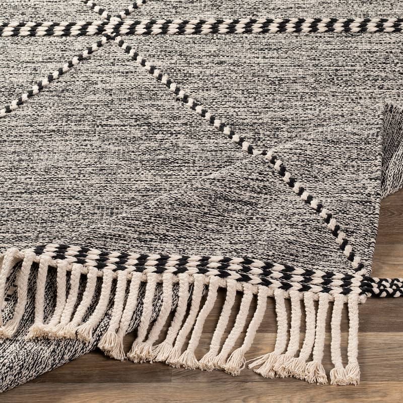 Livabliss Jackston Handmade Boho Tassel Cotton Area Rug