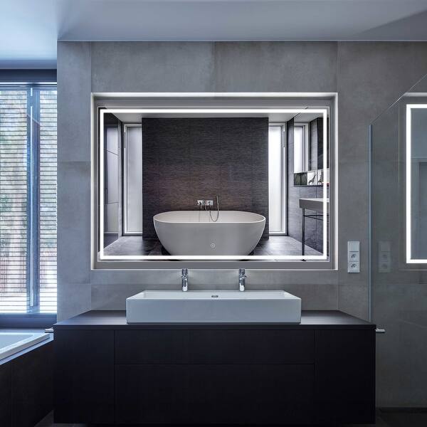 Ledel Rectangle Frameless Backlit LED Lighted Bathroom Vanity Mirror