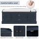 preview thumbnail 28 of 28, Merax 4 Doors Storage Bench with Adjustable Shelves and Removable Cushion