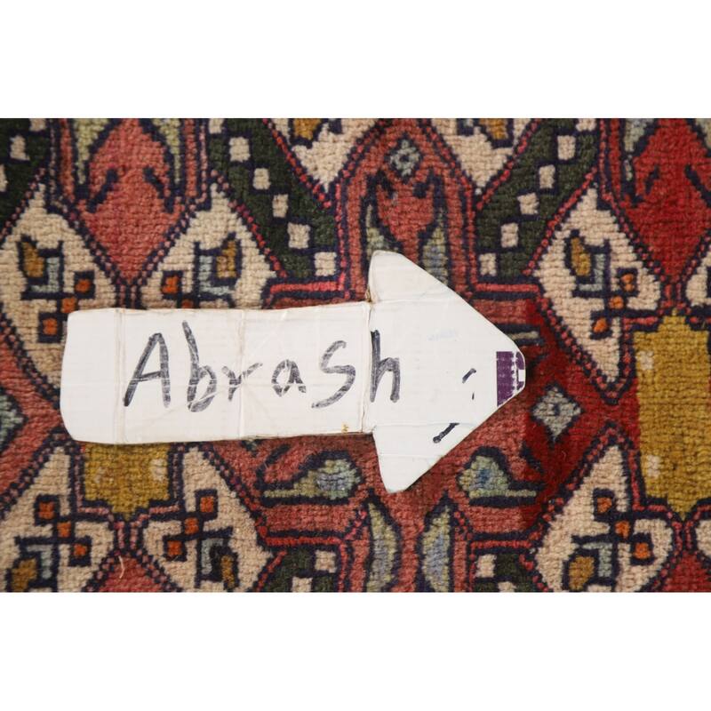 Geometric Tabriz Persian Vintage Area Rug Hand-Knotted Wool Carpet - 3'10"x 5'1"