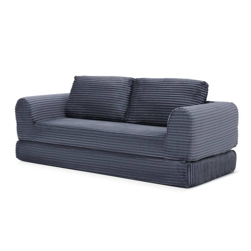 Minimalist Sofa Bed Sleeper Sofa Couch with 2 Pillows, 3-Seater Sofa Couch with Armrests for Living Room