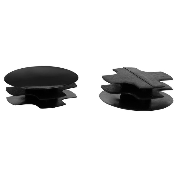 2pcs 1 1/4" 32mm OD Plastic Round Tube Inserts Ribbed Pipe Cover Caps Black Floor Protector, 1.14"-1.22" Inner Dia
