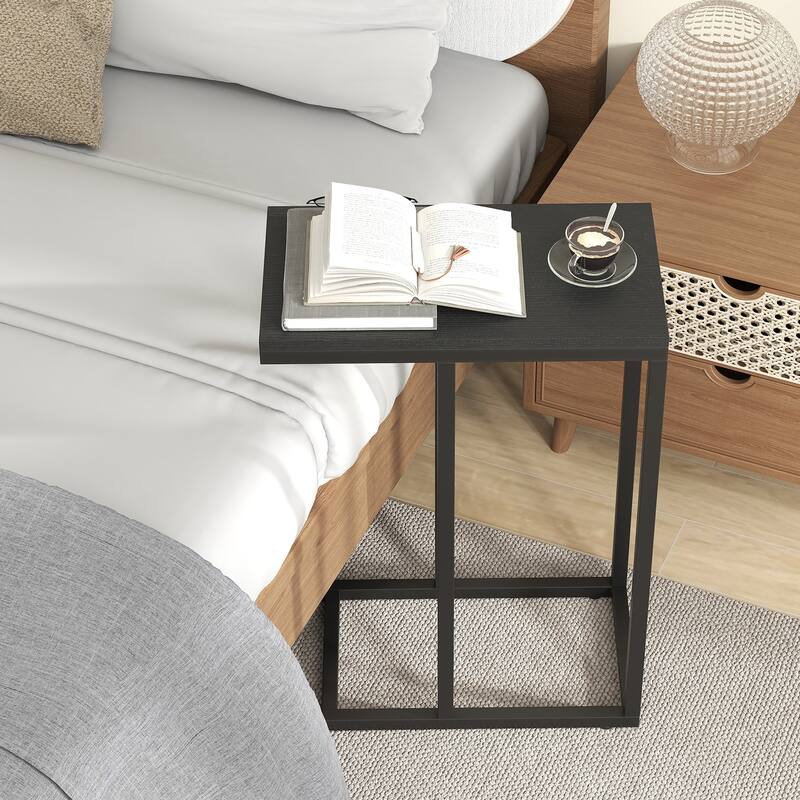 Metal Frame C End Table for Living Room Bedroom or Small Space