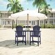 preview thumbnail 5 of 29, Rustic 2 Pieces Adirondack Chair Outdoor Barstools with Connecting Tray and Umbrella Hole