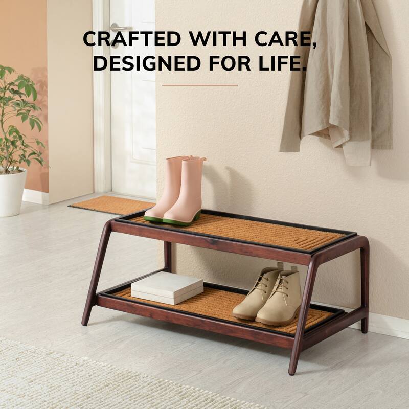 Jani Double-Tier Brown Stand 3-Pair Rubber Boot Trays