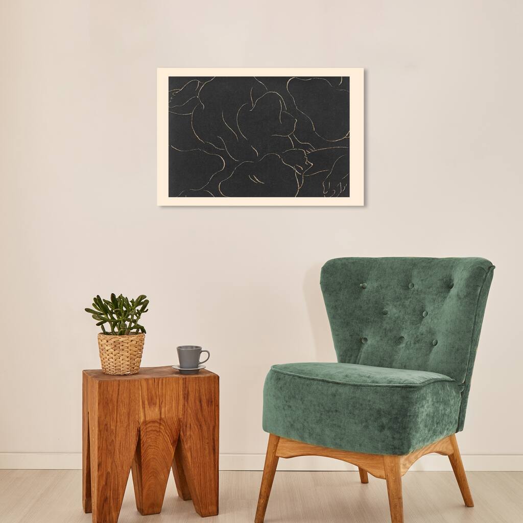 Wynwood Studio Canvas Abstract Bodies Black and Metallic Gold Modern & Contemporary Wall Art Canvas Print