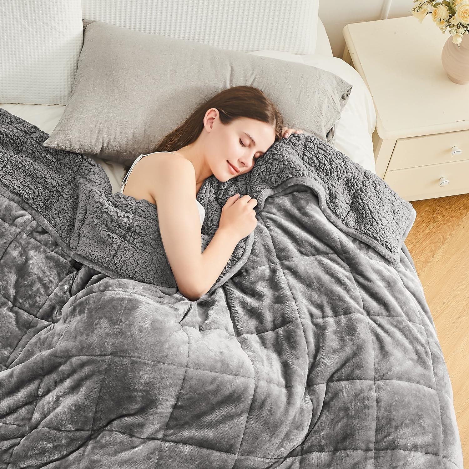 Weighted Blanket 15 lbs Queen Size Flannel Shaggy Comfortable Weighted Blankets Bed Sofa Heavy Blankets 60x80 inches Bed Bath Beyond 41612709