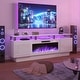 preview thumbnail 1 of 54, BOSSIN 70" Modern Electric Fireplace TV Stand, with Electronic Flame and LED Lights, High Gloss Finish Entertainment Center New White