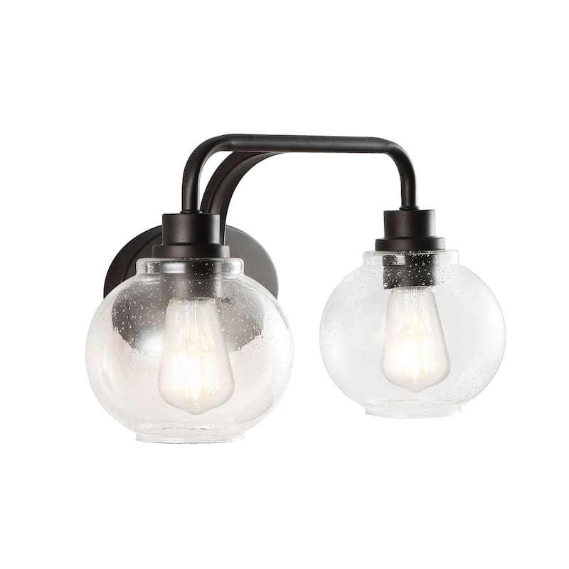 Staunton Iron/Seeded Glass Cottage Rustic LED Vanity Light, by JONATHAN Y