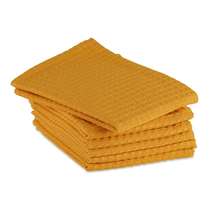 DII Black Recycled Cotton Waffle Dishtowel (Set of 6)