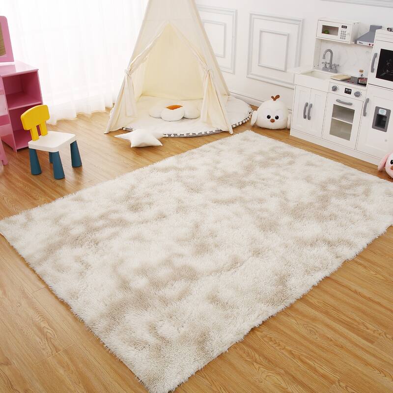 Garvee Shag Fluffy Area Rug Modern Indoor Plush Shaggy Carpet - 5' x 8' - Light Brown