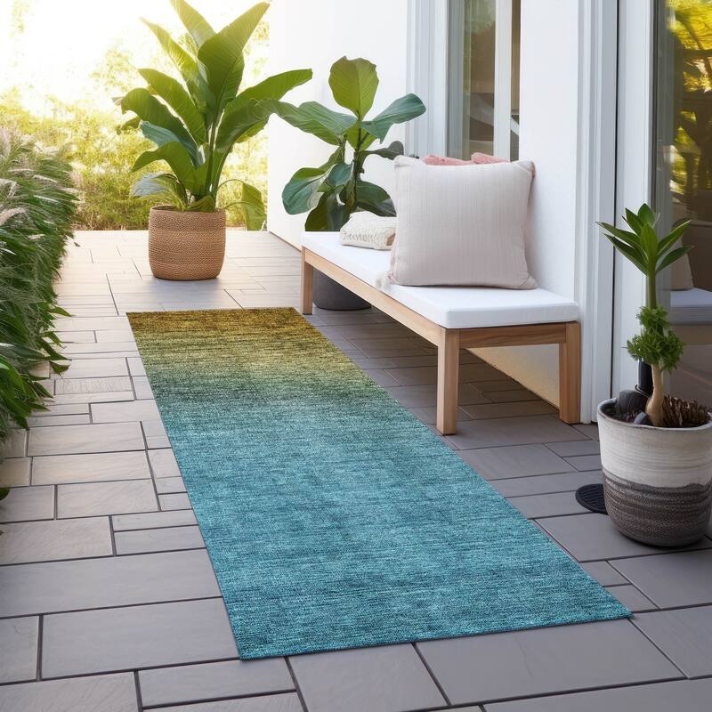 Machine Washable Indoor/ Outdoor Chantille Modern Ombre Rug