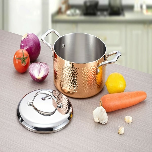 6L Large Stockpot 2.5mm Copper Cookware Set Stainless Steel Lid German  Design - Bed Bath & Beyond - 31480912