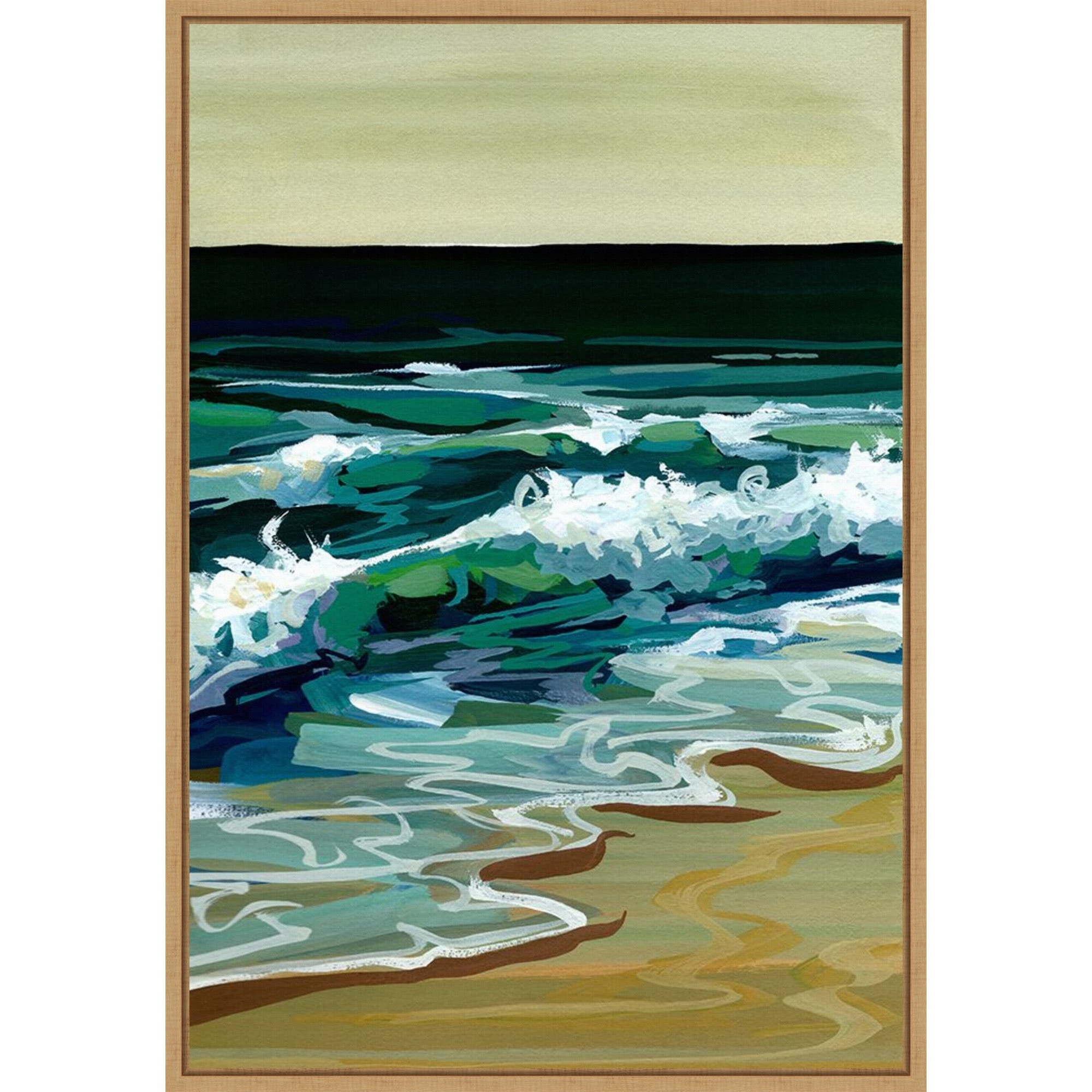 Dark Waves by Brook Page Framed Canvas Wall Art Print