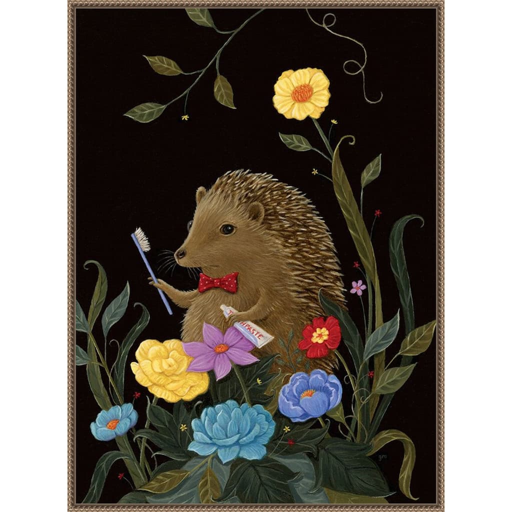 Beezys Teeth by Gina Matarazzo Framed Canvas Wall Art Print