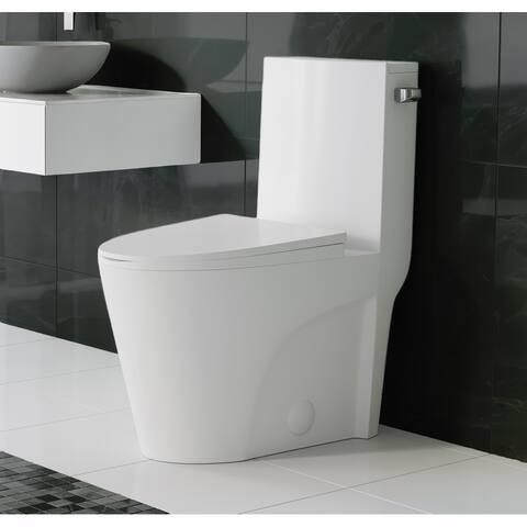 St. Tropez One Piece Elongated Toilet Right Side Flush 1.28 gpf