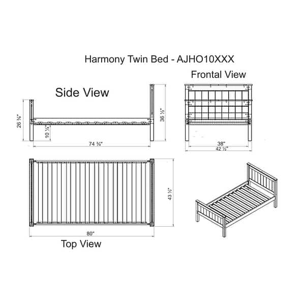 Alaterre Harmony Solid Wood Platform Bed