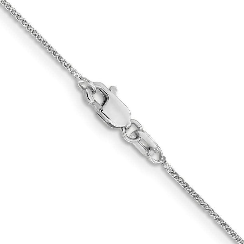 Curata 10k White Gold 0.8mm Wheat Spiga Chain Necklace Options: 16 18 20 24 30