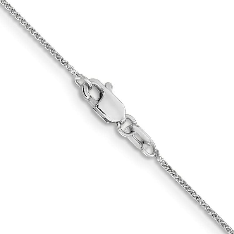 Curata Women's 14k White Gold 1mm Spiga Chain Anklet - 10 Inch - Spring Ring