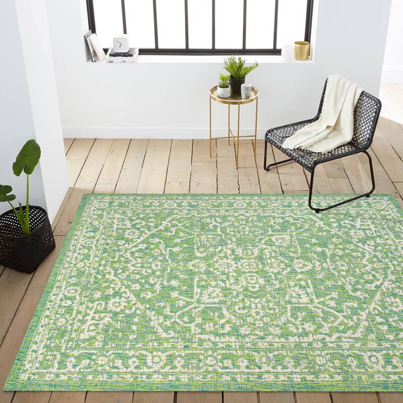 JONATHAN Y Medallion Textured Weave Indoor/Outdoor Area Rug