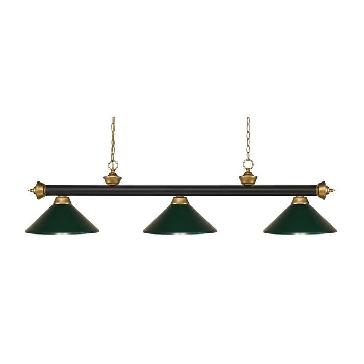 Z-Lite Riviera 3 Light 57" Wide Billiard Multi Light Pendant with Dark - Bronze / Satin Gold