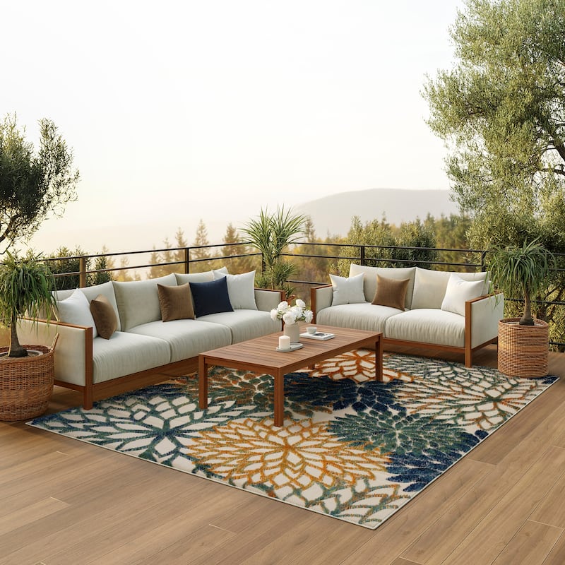 Nourison Aloha Floral Modern, Indoor/Outdoor Area Rug