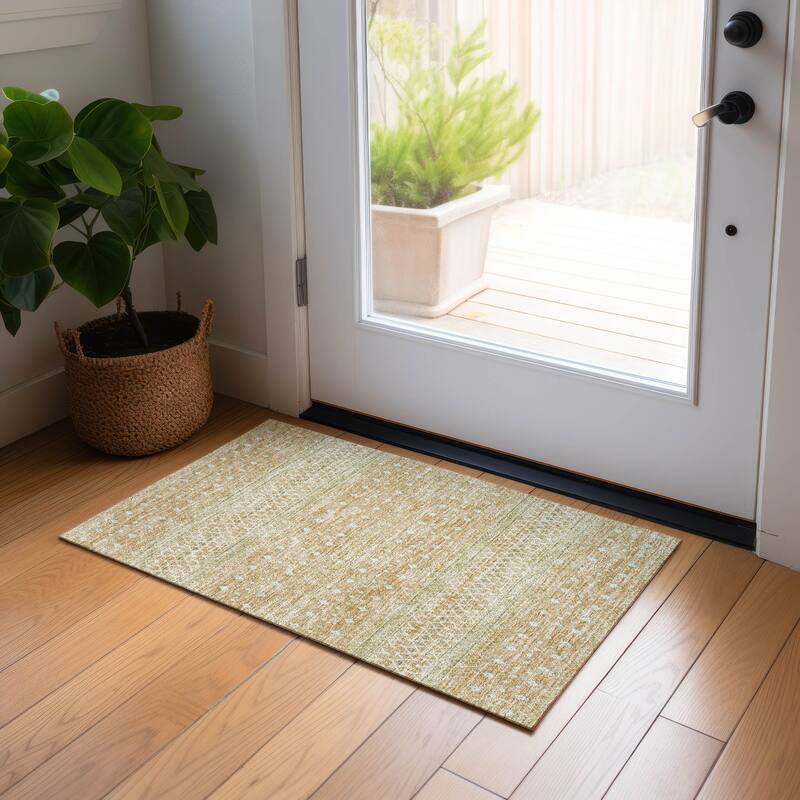 Machine Washable Indoor/ Outdoor Chantille Morrocan Boho Rug - Copper - 1'8" x 2'6"