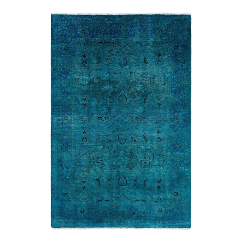 Vibrance One-of-a-Kind Hand-Knotted Area Rug - Green, 4' 1" x 6' 2" - 4' 1" x 6' 2"