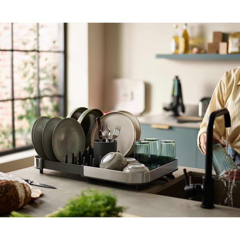 Joseph Joseph Expanding Stainless Steel Dish Rack with Cutlery Drainer