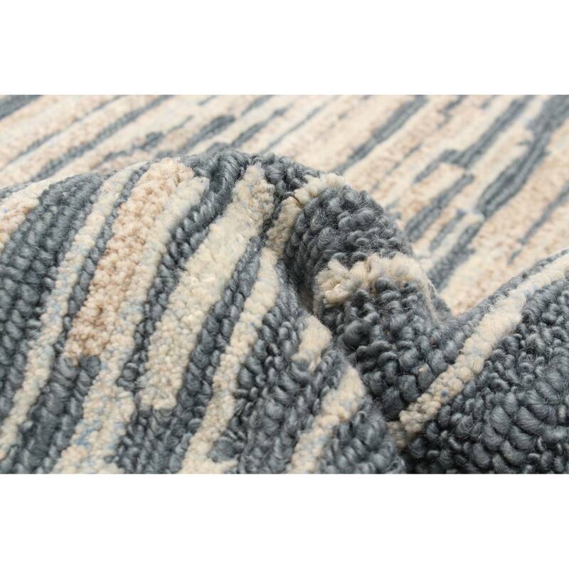ECARPETGALLERY Hand-knotted Tangier Teal Wool Rug - 3'0 x 4'10