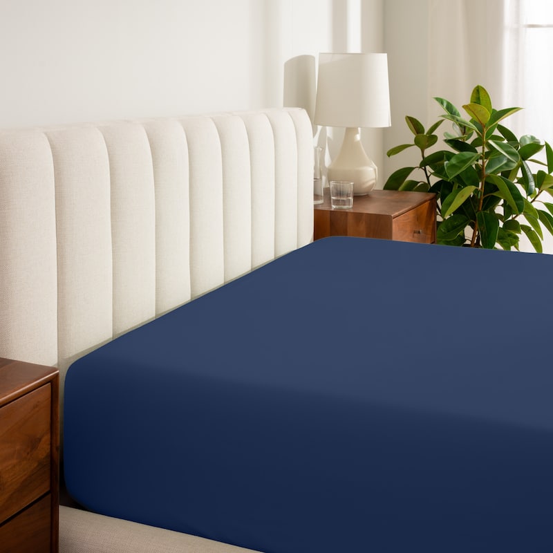 Bare Home Organic Cotton Percale Fitted Bottom Sheet