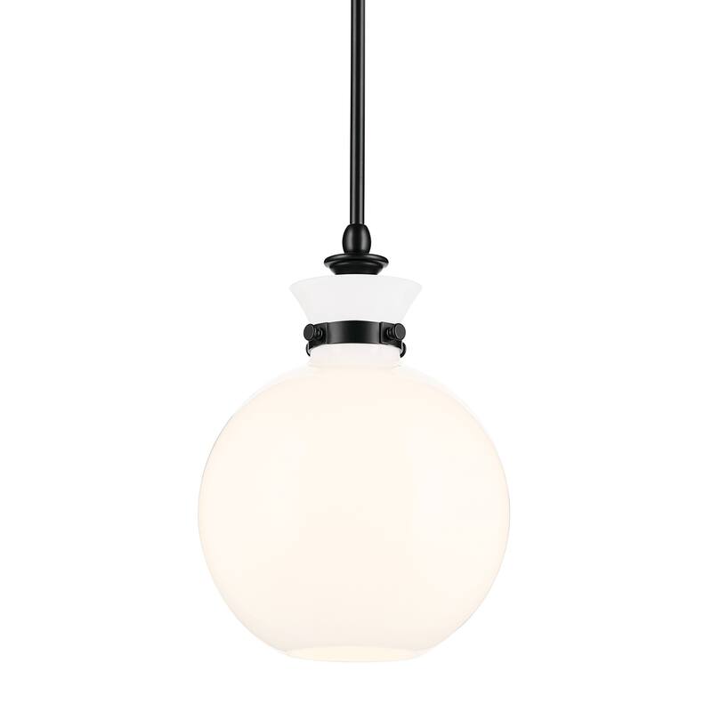 Kichler Lighting Laria 10.25 Inch 1 Light Pendant with Opal Glass in Black