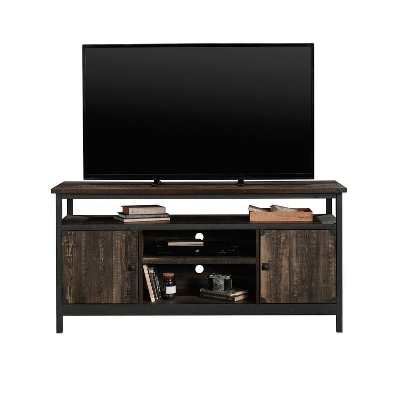 Wood Credenza for TVs up to 60" with Industrial Style, Brown - 60.24" W x 19.09" D x 29.72" H